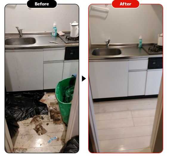 1LDKのゴミ屋敷片付けとハウスクリーニング