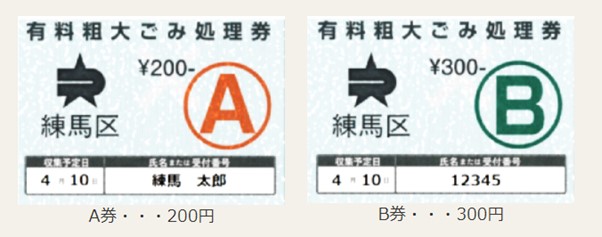 有料粗大ごみ処理券